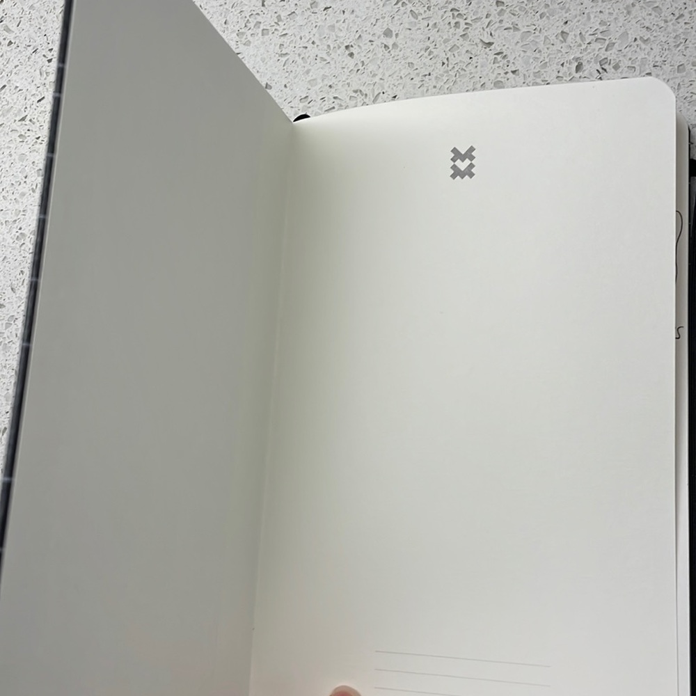 Instruments Black Grid Notebook With Blank Open Pages & Bookmark - Picture 2 of 5